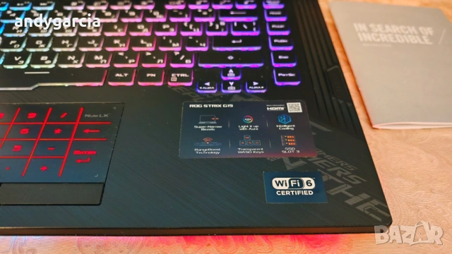 ASUS ROG STRIX G15/ NVidia GTX 1660ti 6GB/Core i7-10750H/16GB RAM/512G SSD/15.6 144Hz FHD IPS, снимка 8 - Лаптопи за игри - 54018726
