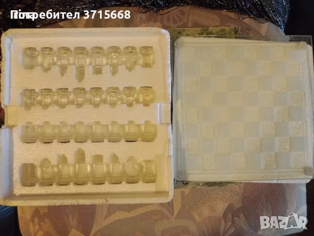 Стилен стъклен шах - малък 20см×20см, снимка 4 - Шах и табла - 52915264