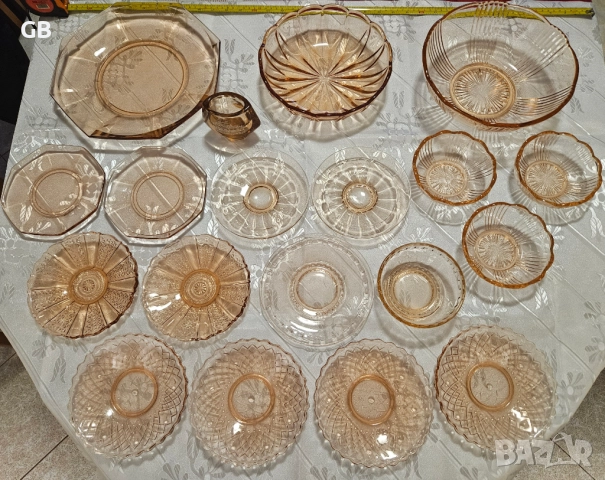 Ретро съдове от цветно стъкло за допълване на сервизи, снимка 2 - Сервизи - 52894662