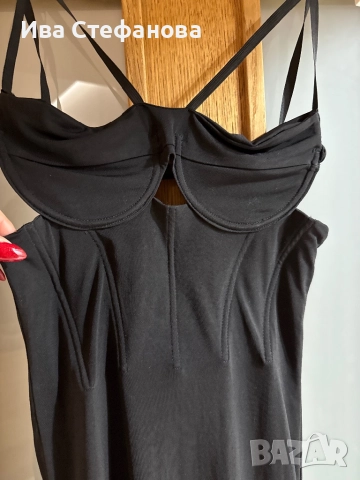 Нова черна еластична парти коктейлна официална рокля тип корсет миди midi дължна , снимка 6 - Рокли - 52721899