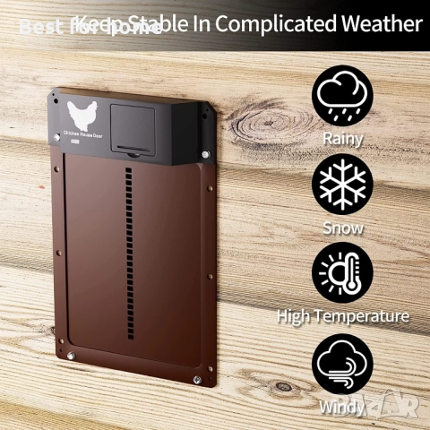 Автоматична врата за кокошарник със светлинен сензор, снимка 4 - Други стоки за животни - 52224123