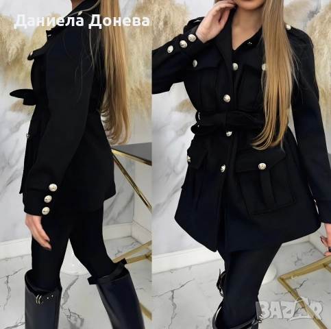 Черно стилно дамско палто