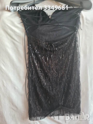 Официална черна рокля на паети, снимка 4 - Рокли - 53741831
