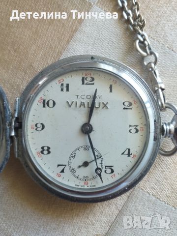 Швейцарски джобен часовник, снимка 1 - Джобни - 46414604