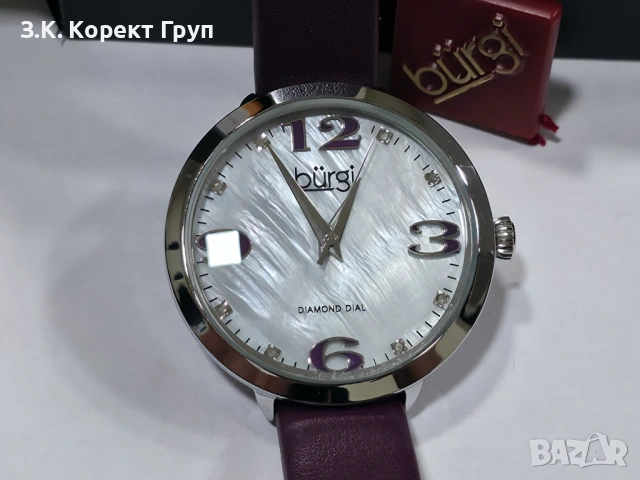 Дамски часовник Burgi BUR119PU Classic Diamond, снимка 3 - Дамски - 53701389