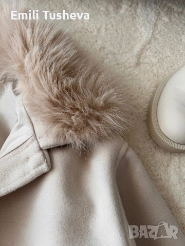 Яке от габардин с пухкава яка, снимка 6 - Якета - 53309444