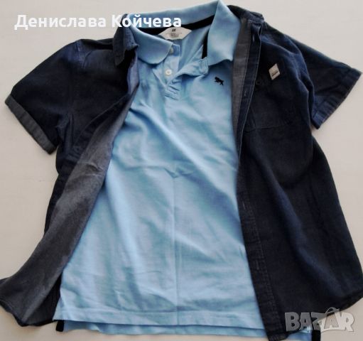 комплект тениска и риза H&M, снимка 1 - Детски комплекти - 45750548