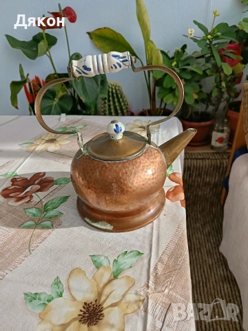 Чайник с порцеланова дръжка ., снимка 7 - Антикварни и старинни предмети - 53922083