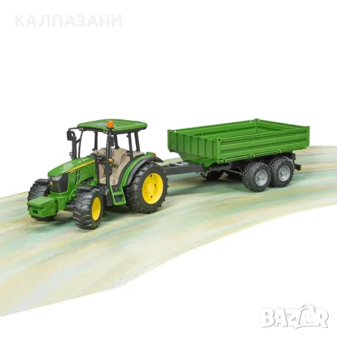 Трактор John Deere 5115 M със самосвално ремарке BRUDER 02108, снимка 6 - Коли, камиони, мотори, писти - 47266362