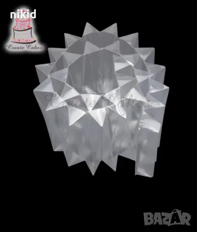 3D дълги ромбове ромбоиди оригами стенсил форма шаблон подложка с релеф отпечатък за торта шоколад, снимка 8 - Форми - 35119567