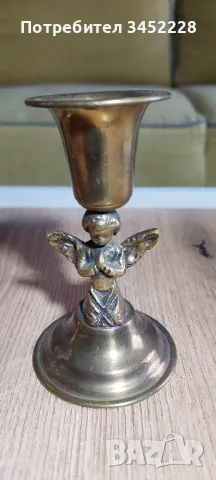 свещници месинг два броя за ценители , снимка 3 - Декорация за дома - 50327892