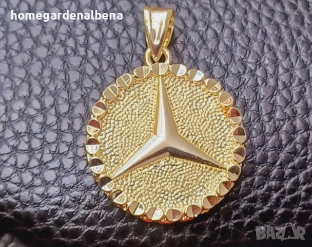 Висулка медицинска стомана 18К златно покритие релефен мотив унисекс