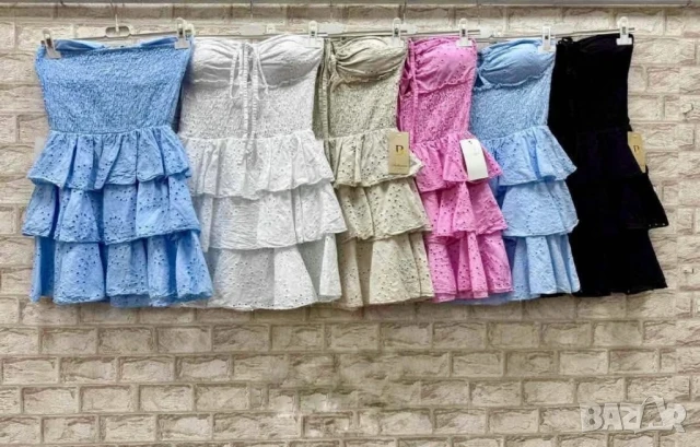 нежни памучни рокли с рязана бродерия , снимка 4 - Рокли - 50713607