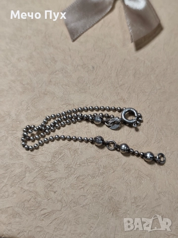 Сребърна гривна за крак (340), снимка 4 - Гривни - 52714412