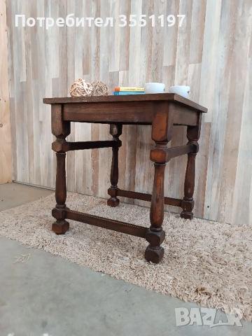 Много запазена  холна маса с резбовани крака - 1 бр, снимка 8 - Маси - 51789524