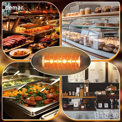 HeatingLux 250W портални лампи с обвивка за храна, нагревателна лампа 118 мм R7s, снимка 7 - Други - 50576526