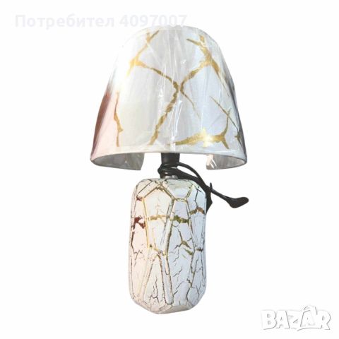 Стилна нощна лампа с елегантен мраморен дизайн, снимка 4 - Настолни лампи - 46396410