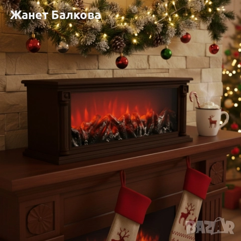 Голяма LED камина с ефект на жар – уют и атмосфера без дим и огън SP47