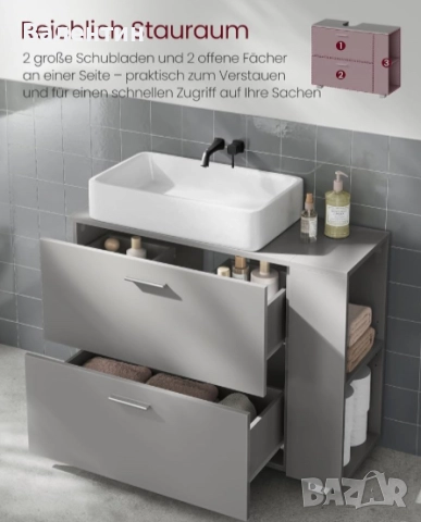 Шкаф за баня за мивка, снимка 3 - Шкафове - 52625412