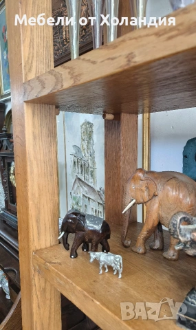 Масивен дъбов шкаф-етажерка, снимка 5 - Етажерки - 54226112