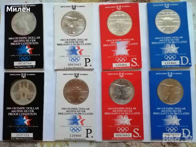 Олимпийски долар 1983/1984, снимка 2 - Нумизматика и бонистика - 54117744