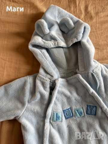 Пухен бебешки гащеризон в светлосиньо