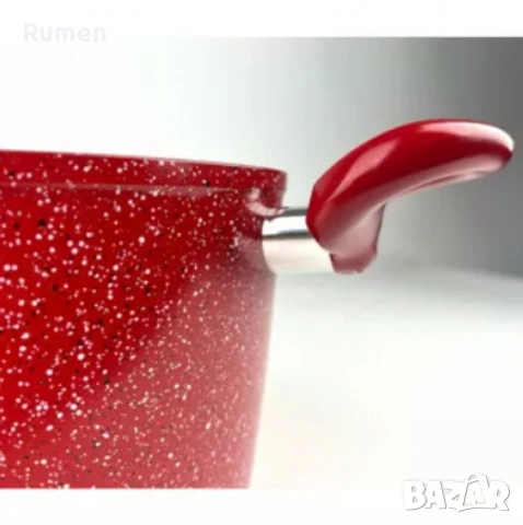 Тенджера Voltz, 3.4л./9.5л., Дълбока, Мраморно покритие, Индукция, Червен , снимка 4 - Съдове за готвене - 53433562