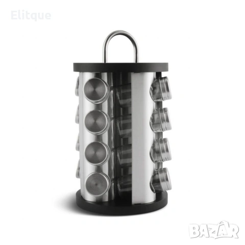 Бурканчета за подправки на стойка Edenberg EB-4027, 16 бр, Въртене на 360 гр, Черен/инокс, снимка 5 - Други стоки за дома - 53389312