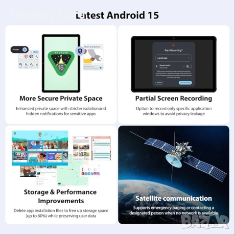Pixgood Таблет 11” Android 15, 36GB+256GB IPS дисплей, снимка 3 - Таблети - 53835355