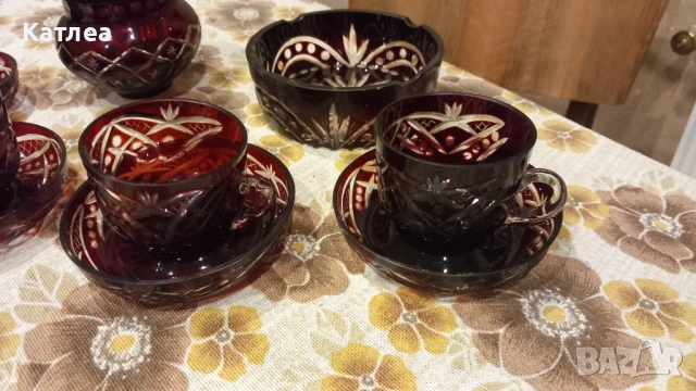 Кристален сервиз червен кристал , снимка 2 - Сервизи - 53638581
