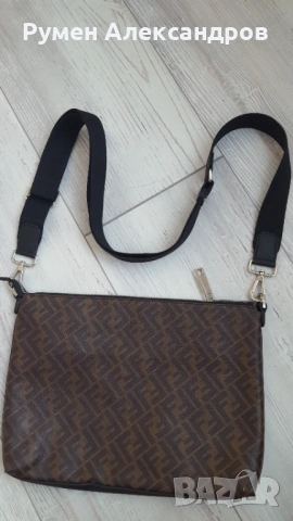 Нова мъжка кожена чанта FENDI MESSENGER BAG, снимка 10 - Чанти - 53851443
