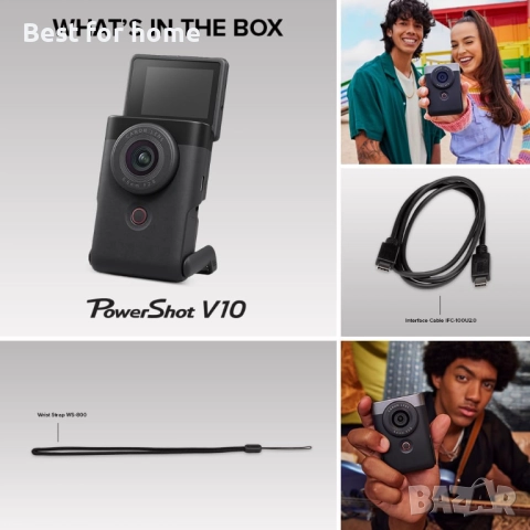 Canon PowerShot влог камера 19 мм широкоъгълен обектив, 4K видео, разпознаване на лица, вграден микр, снимка 9 - Камери - 51806494