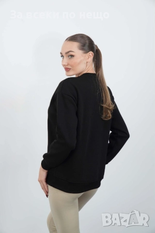 Calvin Klein Дамска Памучна Черна Блуза С Дълъг Ръкав Код A964, снимка 2 - Блузи с дълъг ръкав и пуловери - 52059556