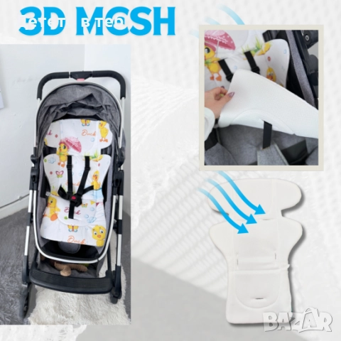 Постелка против изпотяване с уши 3д меш Пате яки, снимка 1