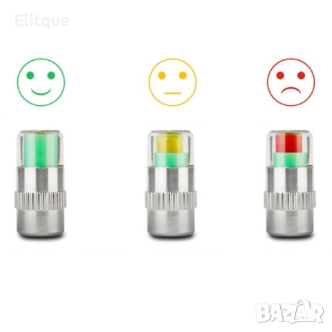 Манометър-капачка  за налягането в гумите на превозното средство, снимка 2 - Други стоки за дома - 52902660