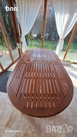 Дървена градинска маса 