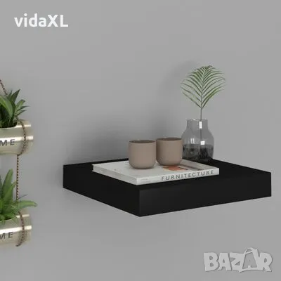 vidaXL Окачен стенен рафт, черен, 23x23,5x3,8 см, МДФ(SKU:323823), снимка 2 - Други - 49358157