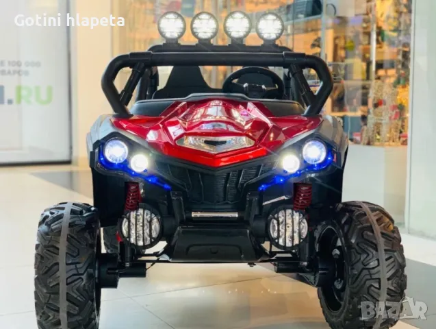 Акумулаторен Двуместен джип UTV 4X4 12V батерия,MP3 плейър, с меки гуми с двойна Кожена седалка, снимка 15 - Детски велосипеди, триколки и коли - 43657913