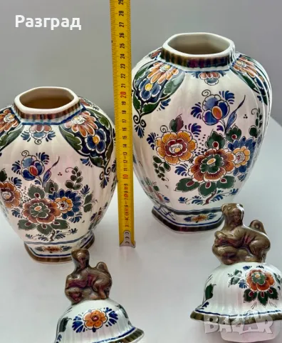 Две вази / урни Royal Delft Polychrome, снимка 10 - Вази - 49869738