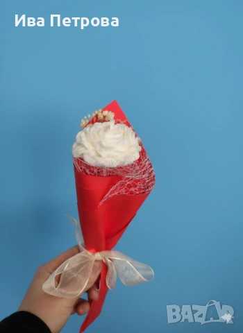 Свещ букет, снимка 2 - Ръчно изработени сувенири - 53385787