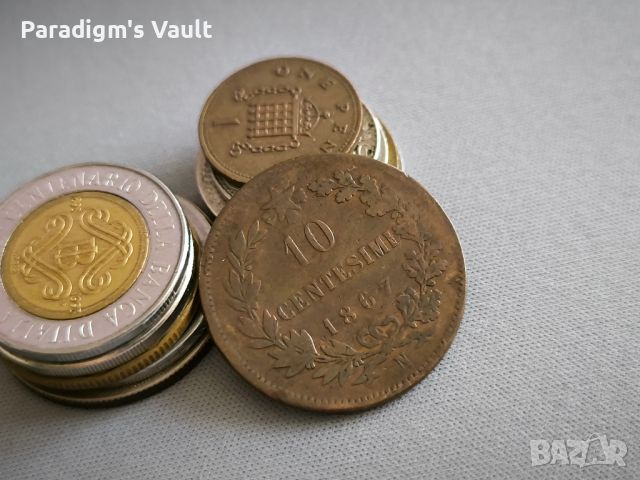 Монета - Италия - 10 чентесими | 1867г., снимка 1 - Нумизматика и бонистика - 45383783