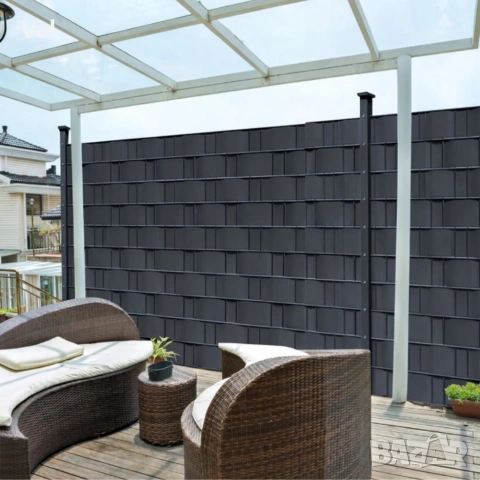 Антрацитна оградна лента 19 см x 35 м – UV устойчива и лесна за монтаж, снимка 3 - Други - 53968271