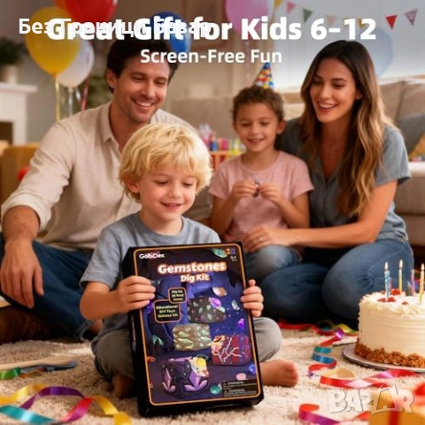 Нов Детски комплект за разкопки с 16 истински кристала и камъка 6 години подарък, снимка 7 - Образователни игри - 54104051