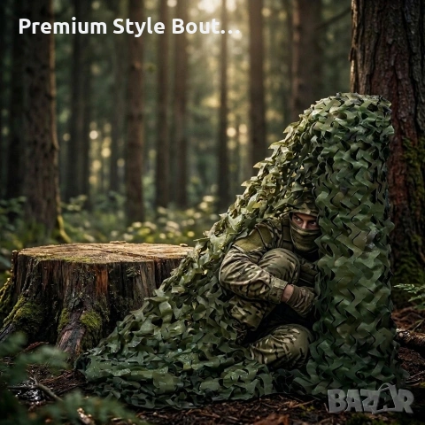 Военна камуфлажна мрежа 2x3 м, Oxford плат, за градина, лов и декорация, зелен камуфлаж, снимка 6 - Екипировка - 53829287