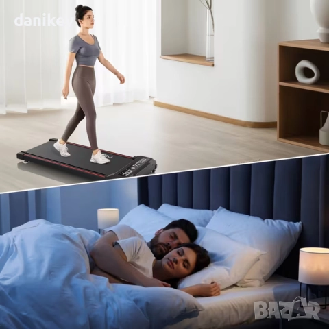 Компактна пътека за бързо ходене OYAJIA / KEHOT – до 6 км/ч, идеална за дом и офис, снимка 7 - Фитнес уреди - 52921346