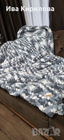Ръчно изработено плюшено одеяло, снимка 2 - Декорация за дома - 53496709