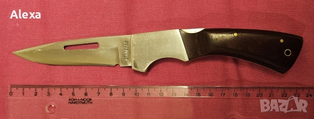 Стар сгъваем джобен нож 9 см лов, снимка 3 - Ножове - 53729476