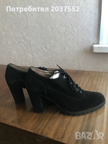 Дамски обувки черен велур, снимка 6 - Дамски обувки на ток - 45495044