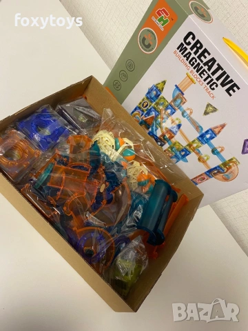 Магнитен конструктор Път с топчета - 108 части, снимка 5 - Конструктори - 53564515