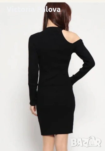 GUESS атрактивна рокля с изрязано рамо и дълги ръкави, снимка 12 - Рокли - 53629928